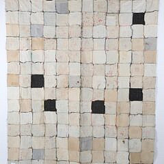 Antique Youth Size Silk and Satin Lincoln Steps Quilt Top, 19th Century