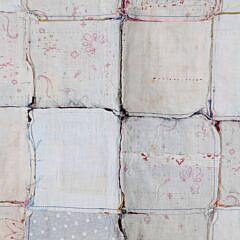 Antique Youth Size Silk and Satin Lincoln Steps Quilt Top, 19th Century