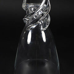 Signed Steuben Clear Crystal Whirpool Vase Designed By Donald Pollard, 1958
