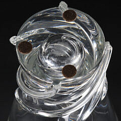 Signed Steuben Clear Crystal Whirpool Vase Designed By Donald Pollard, 1958