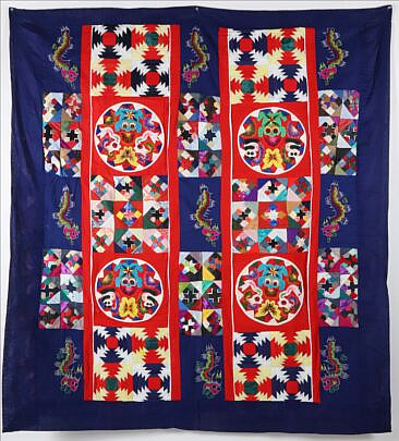 42780 Chinese Bai Jia Bei Patchwork Quilt A_IMG_8697