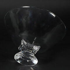 Signed Steuben Clear Crystal “Star” Based Pedestal Bowl