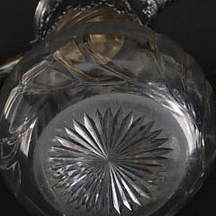 Antique French Louis XV Style Silver Mounted Crystal Wine Ewer, 19th Century