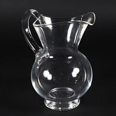 Signed Steuben Clear Crystal Water Pitcher, Designed by John Dreeves, 1939
