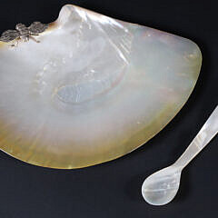 Mother of Pearl Caviar Shell Dish and Spoon