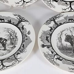 Set of Six Wedgwood Kruger National Park Wildlife Portrait Plates
