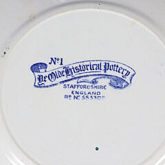 Set of Eight Historic Staffordshire Blue and White Plates