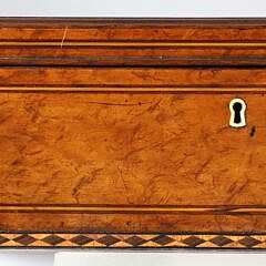 Burlwood Inlaid Trinket Box, 19th Century