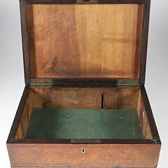 Burlwood Inlaid Trinket Box, 19th Century