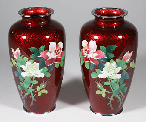 42871 Cloisonne Akasuke Ginbari Vases A_IMG_9876 2