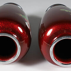 Pair of Japanese Akasuke Ginbari – Jippo Cloisonne Vases