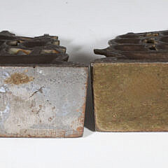 Pair of Vintage Polychromed Iron Bookends of the Ship “Victory”
