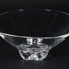 Signed Steuben Clear Crystal Pedestal Bowl, circa 1962
