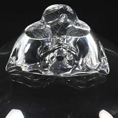 Signed Steuben Clear Crystal Pedestal Bowl, circa 1962