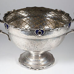 Antique Sheffield Hand Hammered Pedestal Bowl