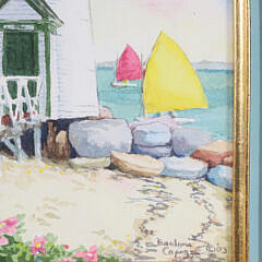 Barbara Capizzo Watercolor on Paper “Rainbow Fleet Rounding Brant Point”