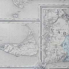 1860 Map of Barnstable and Dukes County Including Cape Cod, Martha’s Vineyard and Nantucket