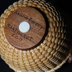 Ashlie Emery Miniature Round Open Swing Handle Nantucket Basket, circa 2011