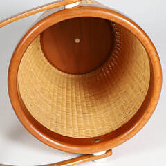 Jean M. Valerio Woven Deep Conical Open Swing Handle Nantucket Basket, circa 2006