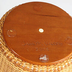 Jean M. Valerio Woven Deep Conical Open Swing Handle Nantucket Basket, circa 2006