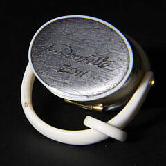 Al Doucette Carved Bone and Scrimshaw Miniature Ditty Box Charm Pendant