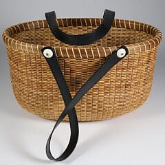 Jean M. Valerio Woven Oval Open Nantucket Basket Handbag, circa 2017