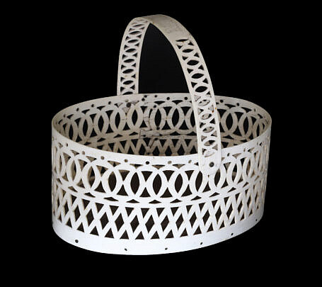 Nantucket Carved and Pierced Whalebone Ditty Basket 19th Century