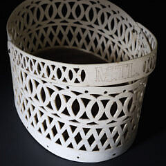 Nantucket Carved and Pierced Whalebone Ditty Basket, 19th Century