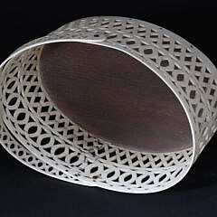 Nantucket Carved and Pierced Whalebone Ditty Basket, 19th Century