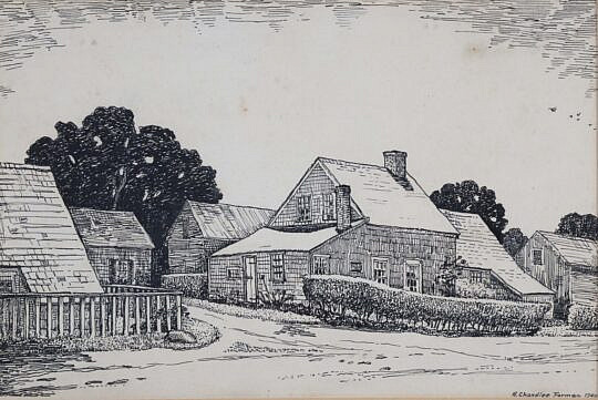 H. Chandlee Forman 1940 Etching of "Broadway, Sconset"