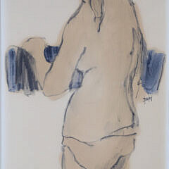 Roy Bailey Pencil and Gouache “Standing Lady”