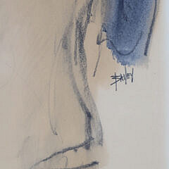 Roy Bailey Pencil and Gouache “Standing Lady”