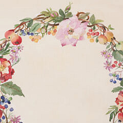 Gina P. Clapp Watercolor on Paper “Floral Wreath”