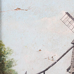 1910s Oil on Artist Board “View of the Old Mill Nantucket”