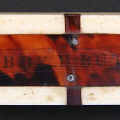 Rare Nantucket Whalebone and Abalone Measuring Stick Belonging to Abigail Butts (1747-1790)