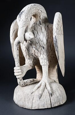 Levi Stewart Carved Eagle with Snake Circa 1980
