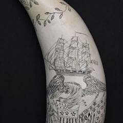 Scrimshaw Whale Tooth “Lady Liberty”, 19th Century