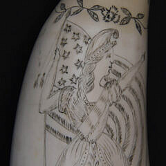 Scrimshaw Whale Tooth “Lady Liberty”, 19th Century