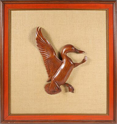 92-4147 Robert Cary Caldwell Carved Mahogany Plaque A_IMG_9672