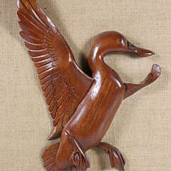 Robert Cary Caldwell Carved Mahogany Plaque “Coming in for a Landing”