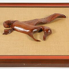 Robert Cary Caldwell Carved Mahogany Plaque “Coming in for a Landing”
