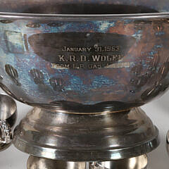 Silver Plated Punch Bowl and 16 Engraved Cups