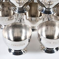 Silver Plated Punch Bowl and 16 Engraved Cups