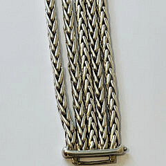 Five Strand Sterling Silver Cable Link Bracelet Stamped 925