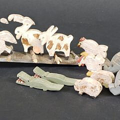 American Folk Art Carved and Painted Noah’s Ark Set, 20th century
