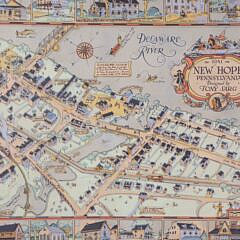 Tony Sarg “Map of New Hope, Pennsylvania, 1941”