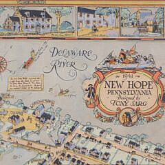 Tony Sarg “Map of New Hope, Pennsylvania, 1941”