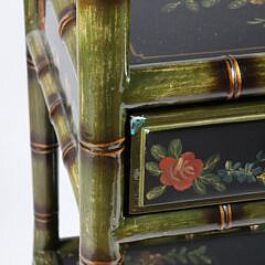 Contemporary Three Tier Faux Bamboo Paint Decorated Etagere