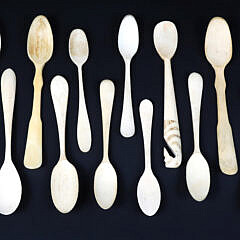 Fifteen Whaler Made Whalebone Spoons, 19th Century