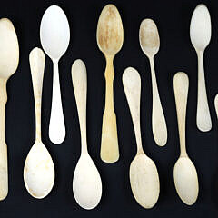 Fifteen Whaler Made Whale Bone Spoons, 19th Century